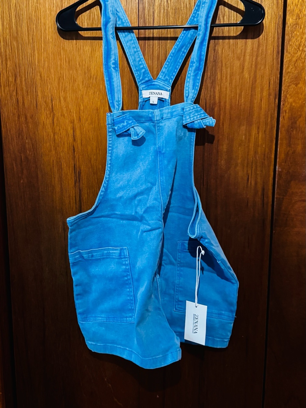 Zenana Outfitters Bright Blue Kids Denim-Style One Piece Overalls